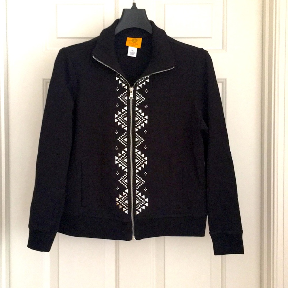 Ruby Rd Jacket Petite Small Black Pockets Zipper - image 1